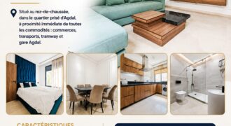 Appartement meublé à louer Agdal Rabat – 3 chambres avec garage
