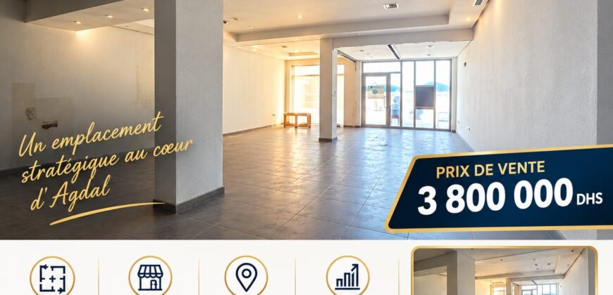 Local à vendre à Rabat Agdal – 200 m²