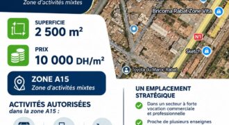 Terrain commercial à vendre – Rabat Kamra